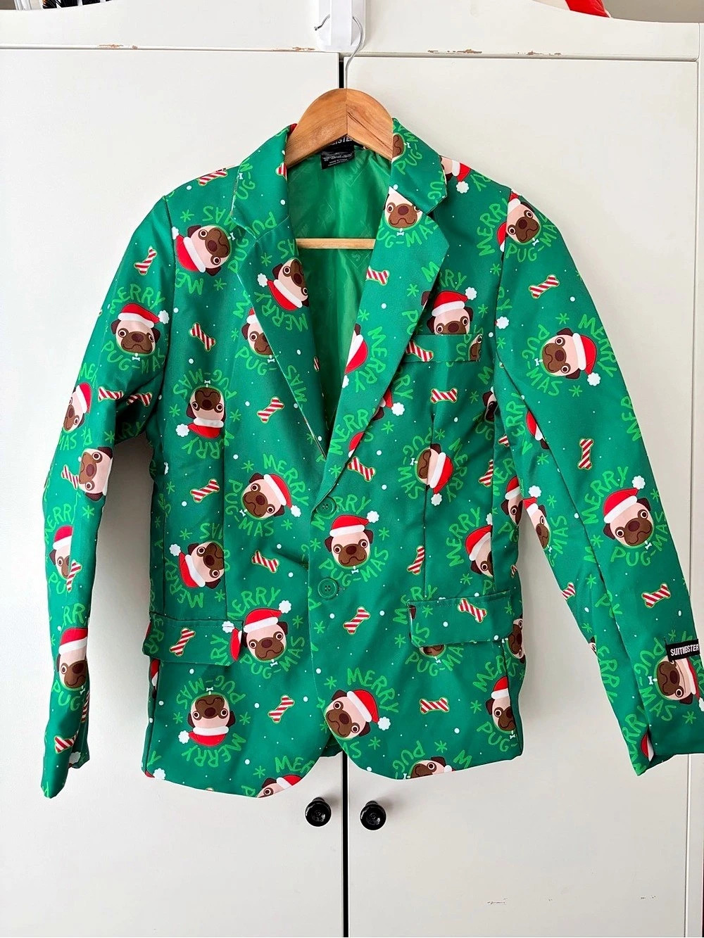 Suitmeister Merry Pug-Mas Christmas Blazer boys 14-16